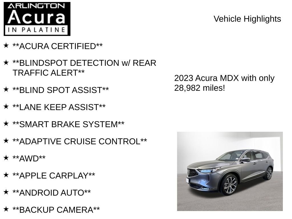 Used 2023 Acura MDX SH-AWD w/ Technology Package image 7