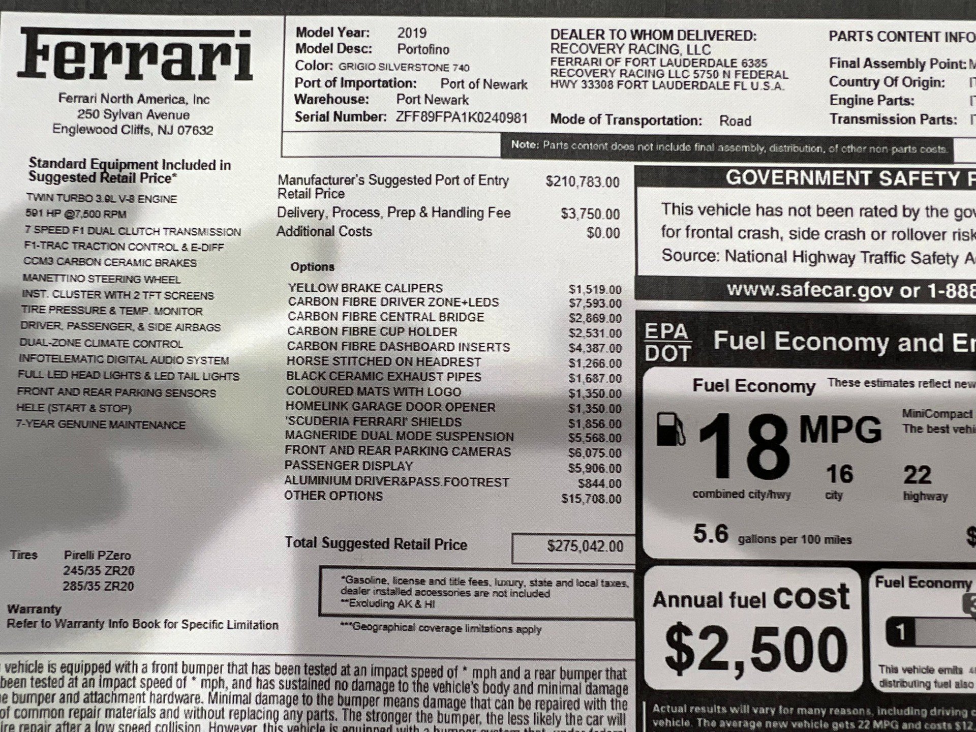 Used 2019 Ferrari Portofino RWD image 2