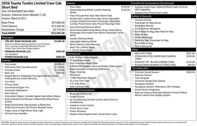 New 2026 Toyota Tundra Limited w/ TRD Off-Road Package AWD/4WD image 7