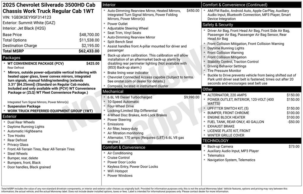 New 2025 Chevrolet Silverado 3500 W/T w/ WT Convenience Package image 26