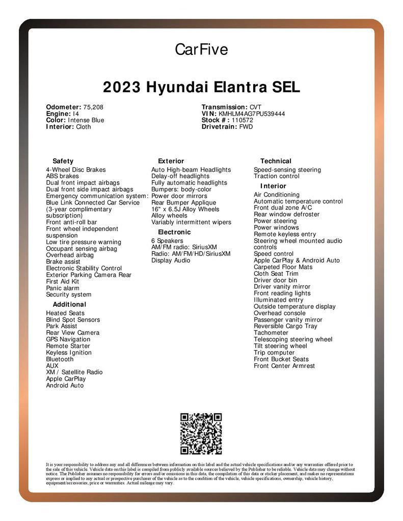 Used 2023 Hyundai Elantra SEL FWD image 30