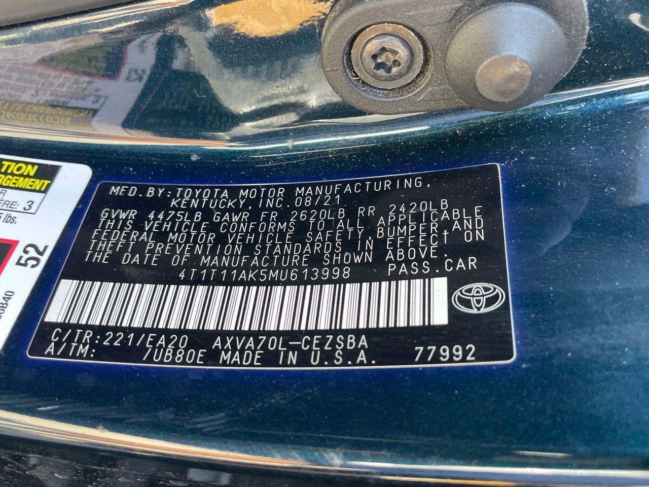 Used 2021 Toyota Camry SE w/ Convenience Package image 11