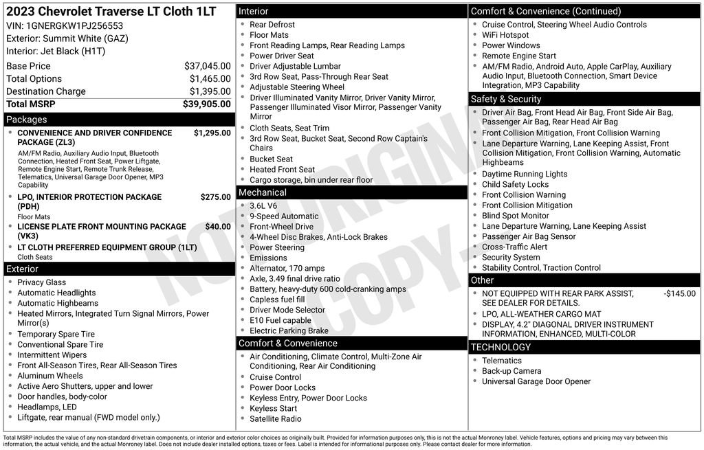 Certified 2023 Chevrolet Traverse LT FWD image 34