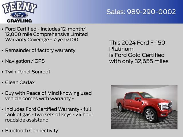 Used 2024 Ford F150 Platinum w/ Equipment Group 703A Plus AWD/4WD image 5