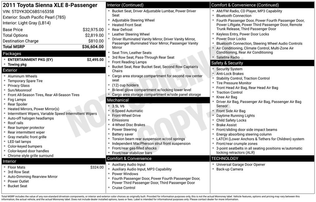 Used 2011 Toyota Sienna XLE w/ Entertainment Pkg image 8
