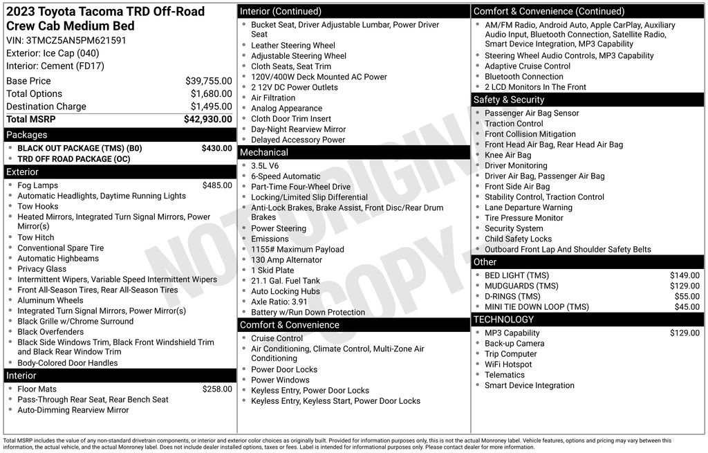 Used 2023 Toyota Tacoma TRD Off-Road w/ Black Out Package (TMS) AWD/4WD video 2