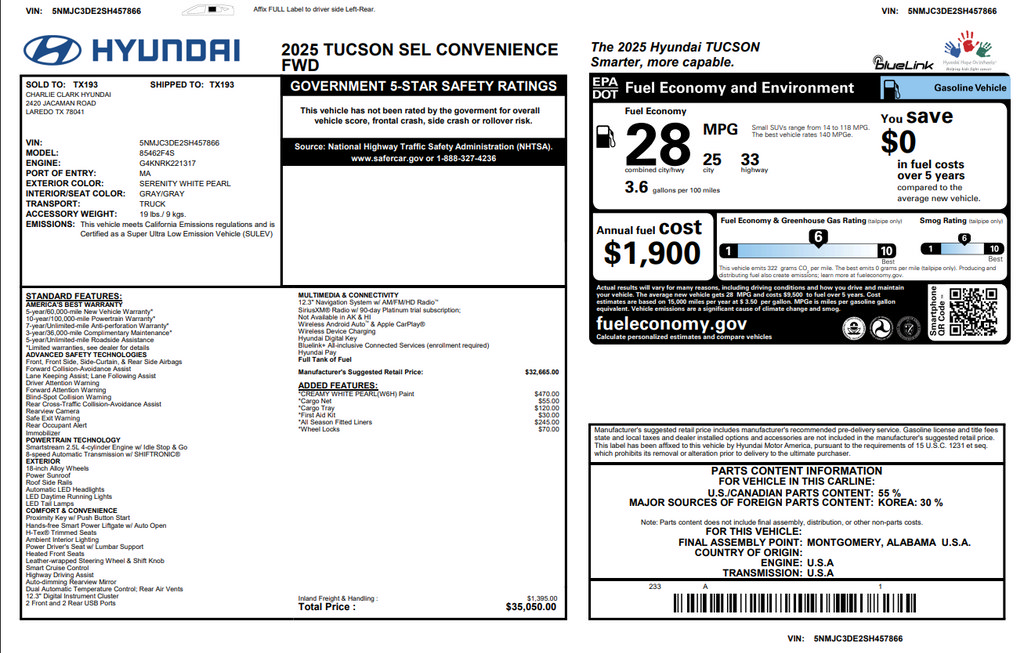 Used 2025 Hyundai Tucson SEL FWD image 37