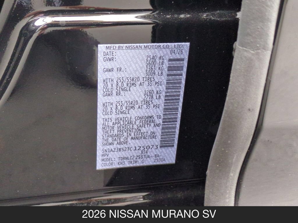 New 2026 Nissan Murano SV AWD/4WD image 26