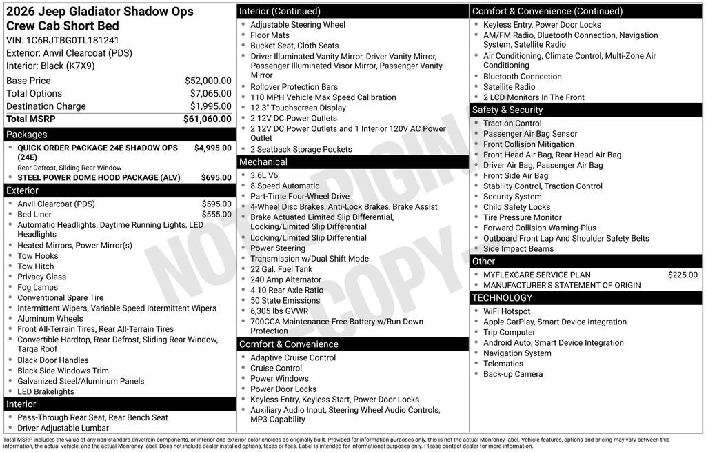 New 2026 Jeep Gladiator Mojave AWD/4WD image 9