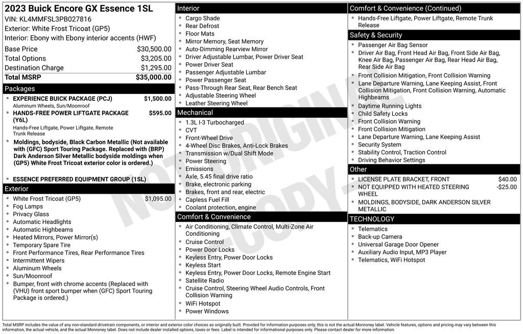 Used 2023 Buick Encore GX Essence w/ Experience Buick Package image 2