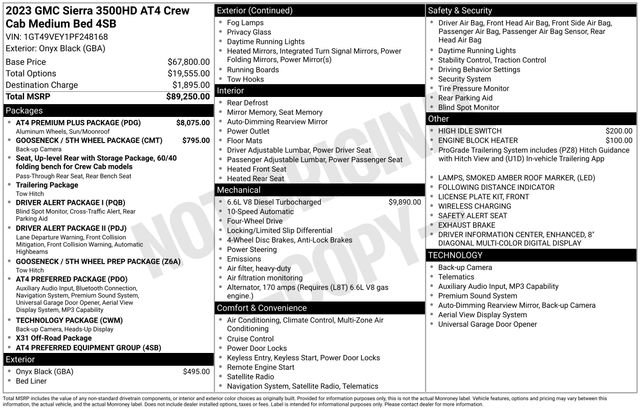 Used 2023 GMC Sierra 3500 AT4 w/ AT4 Premium Plus Package AWD/4WD image 14