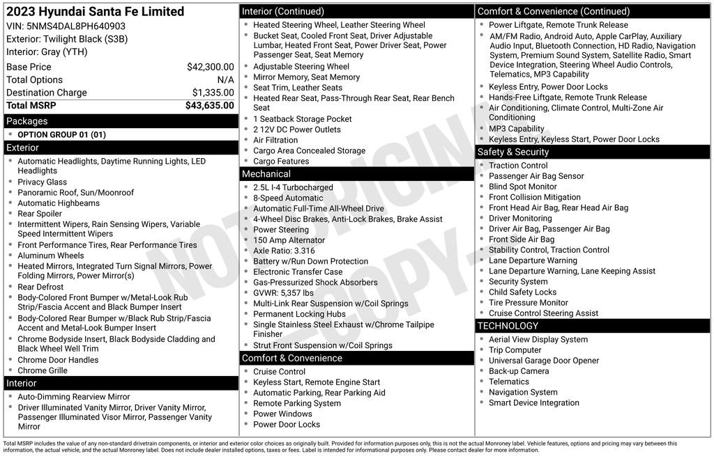 Used 2023 Hyundai Santa Fe Limited image 36