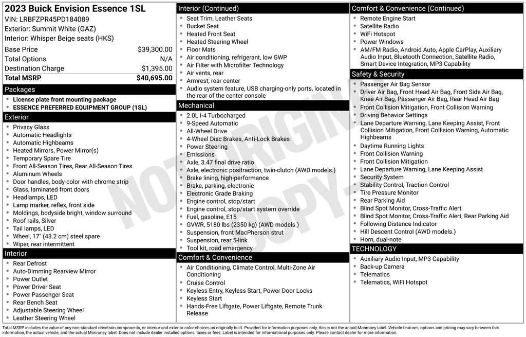 Used 2023 Buick Envision Essence image 9