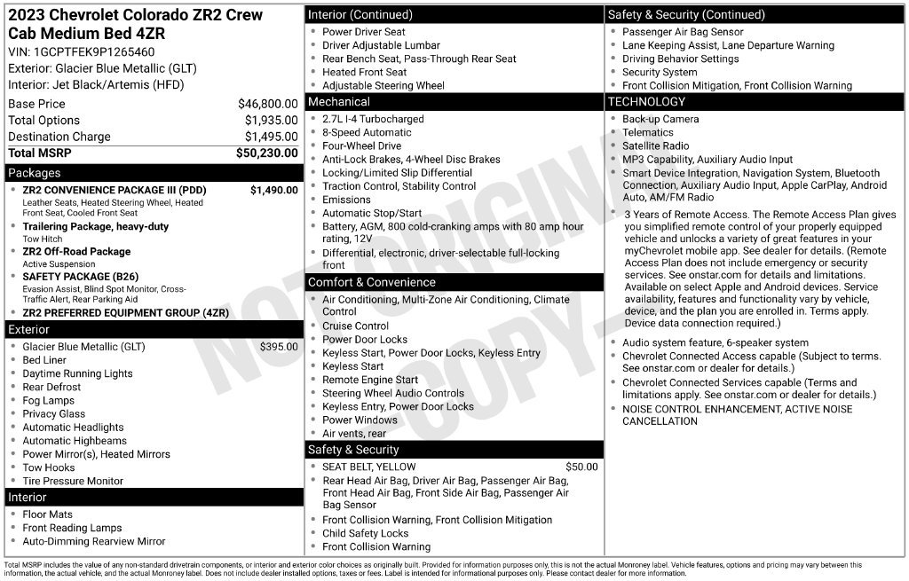 Used 2023 Chevrolet Colorado ZR2 w/ ZR2 Convenience Package III AWD/4WD image 23