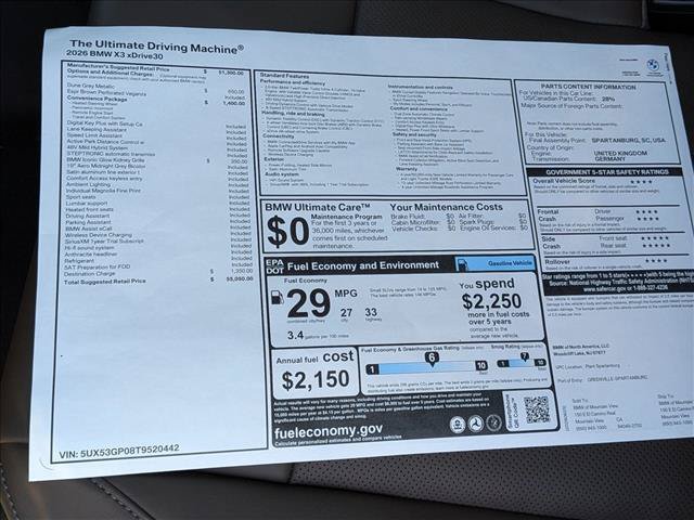 New 2026 BMW X3 xDrive30i w/ Convenience Package AWD/4WD image 20