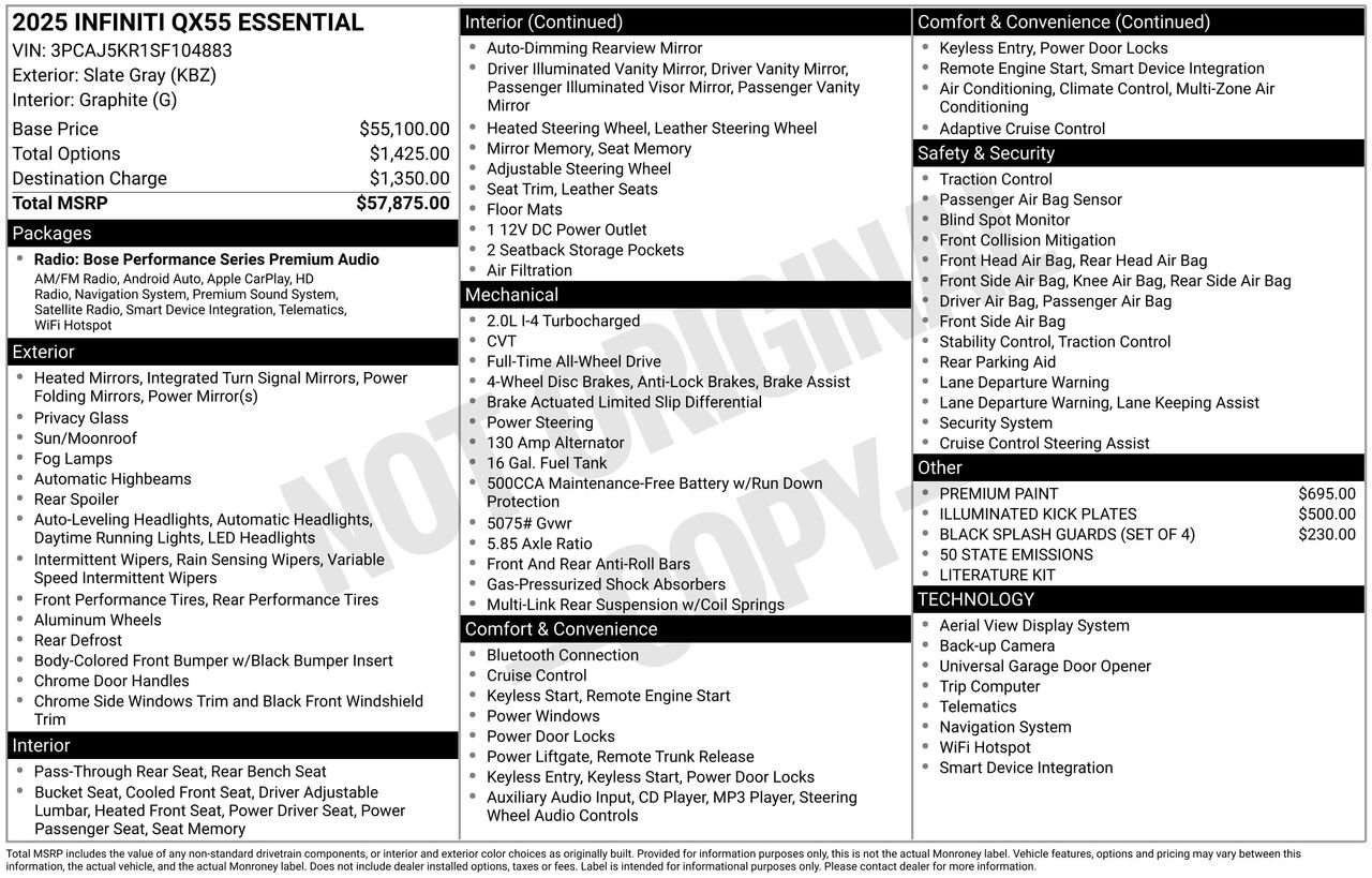 Used 2025 INFINITI QX55 Essential image 34