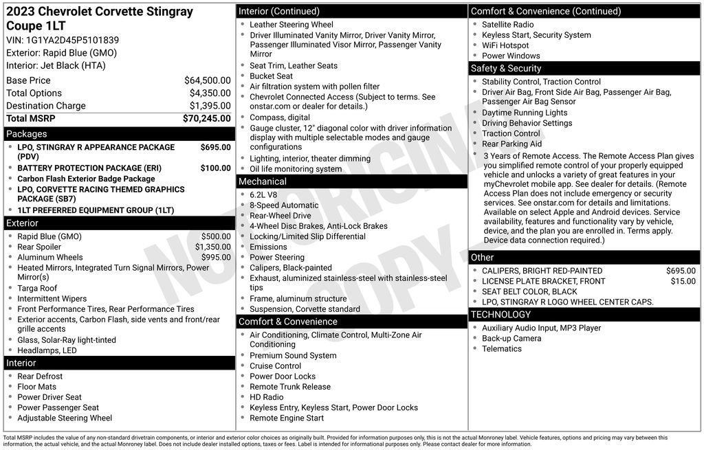 Used 2023 Chevrolet Corvette Stingray Coupe image 30