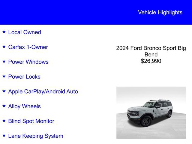 Certified 2024 Ford Bronco Sport Big Bend AWD/4WD image 3