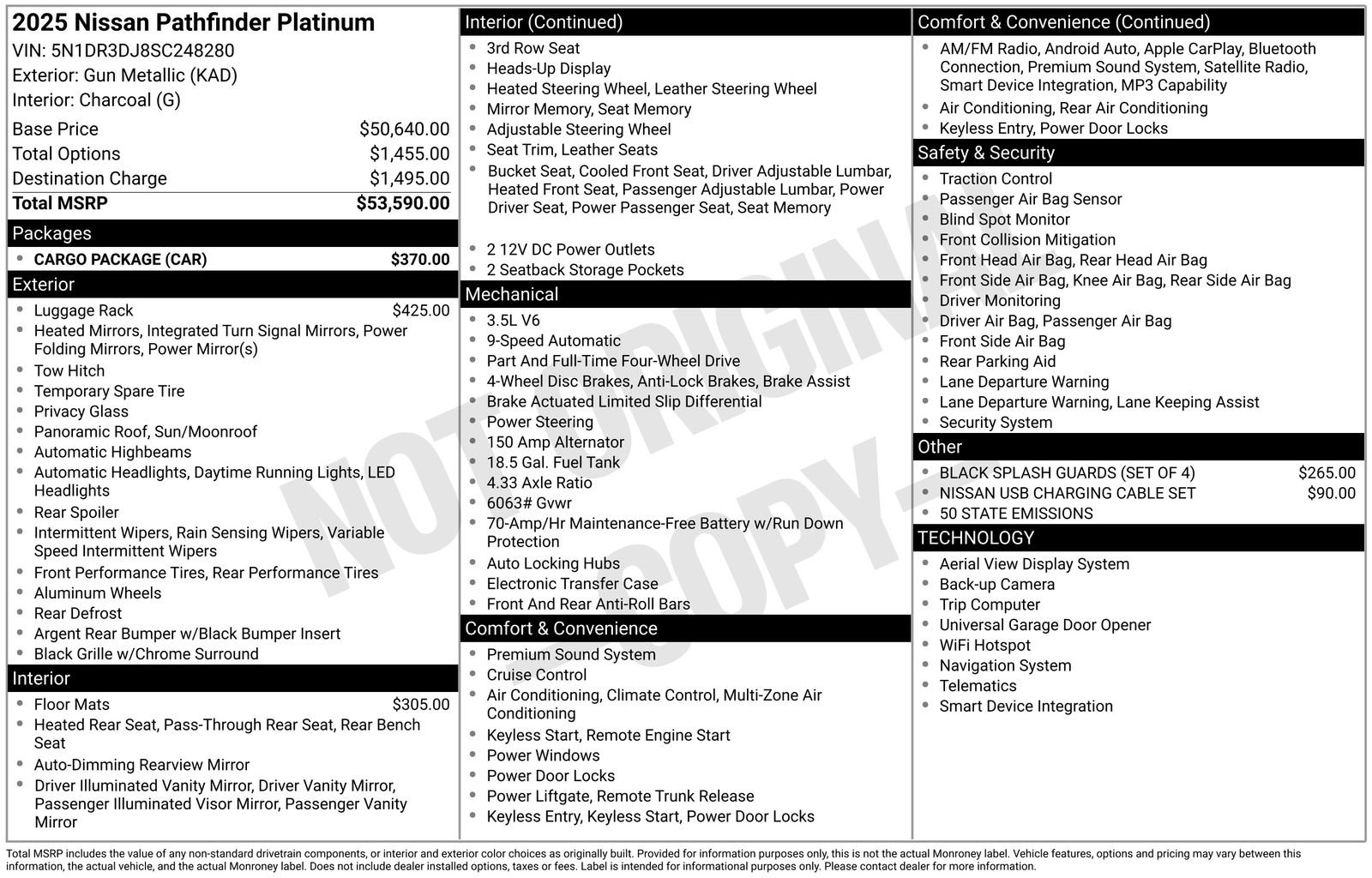 Certified 2025 Nissan Pathfinder Platinum w/ Cargo Package AWD/4WD image 41