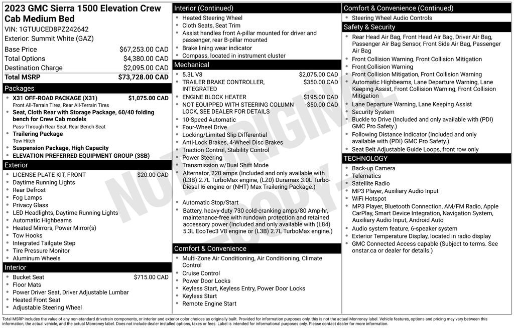 Used 2023 GMC Sierra 1500 Elevation w/ X31 Off-Road Package AWD/4WD image 31