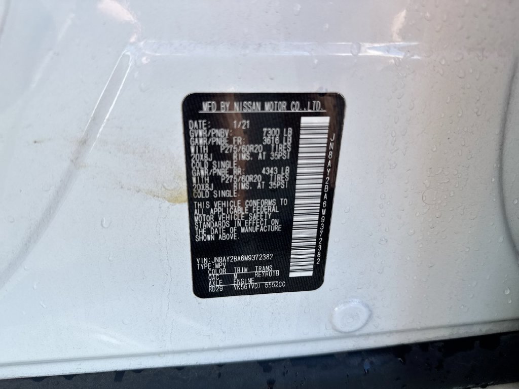Used 2021 Nissan Armada SL w/ Captain's Chairs Package RWD image 30