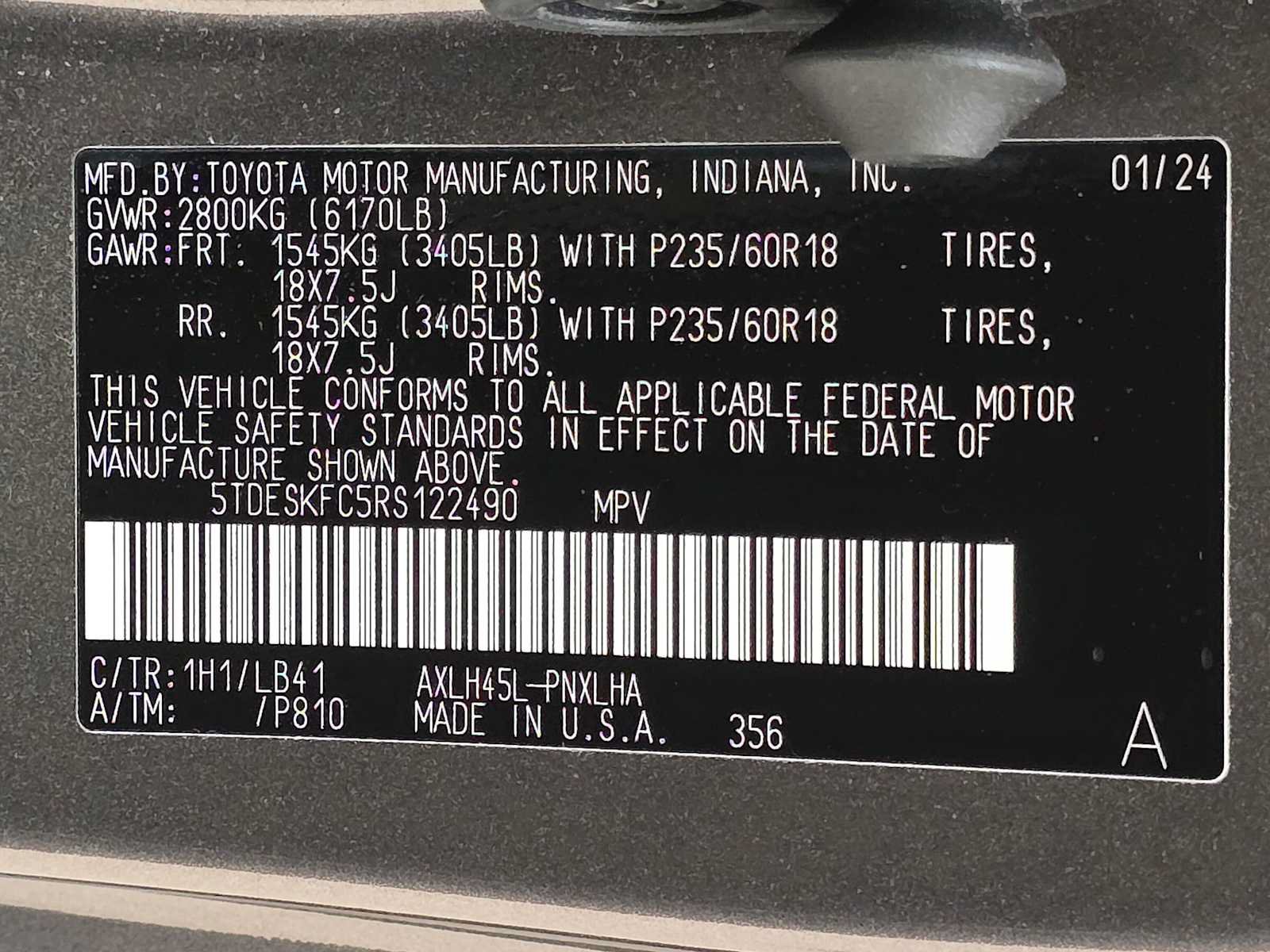 Certified 2024 Toyota Sienna Platinum AWD/4WD image 32