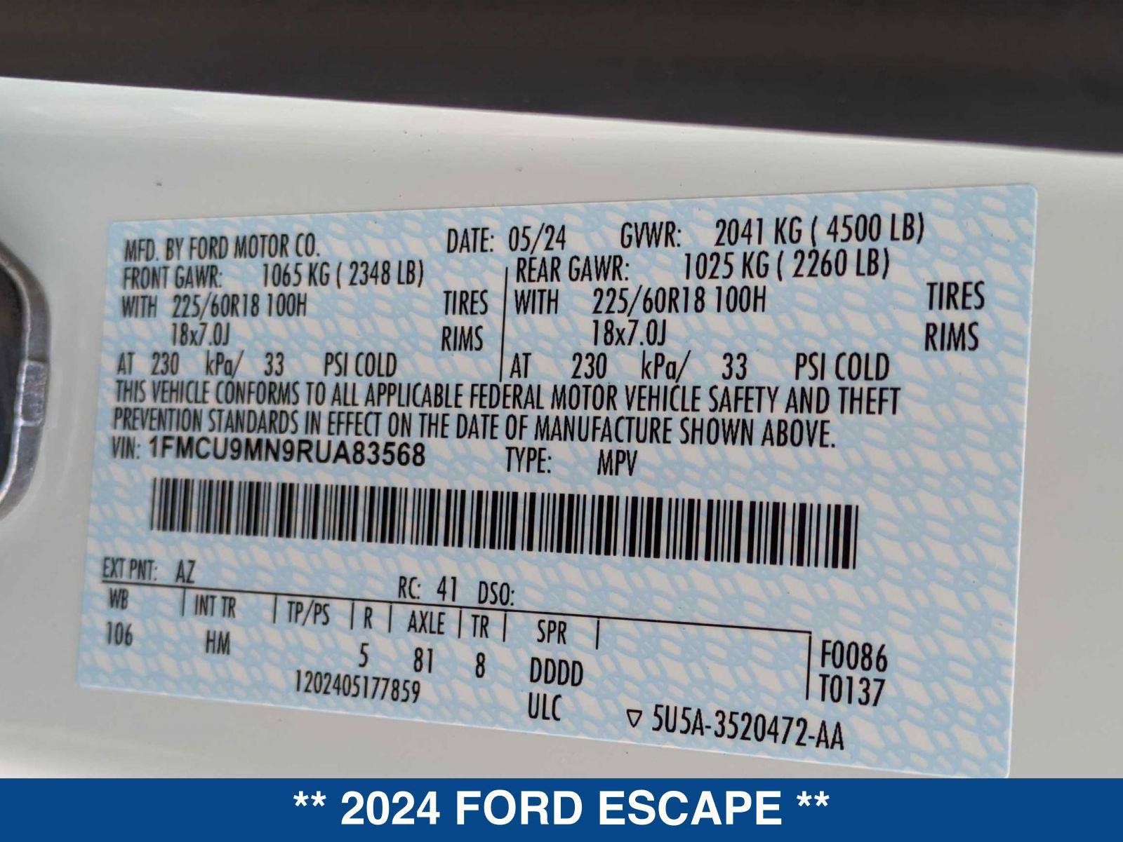 New 2024 Ford Escape ST-Line w/ Tech Pack #1 image 30