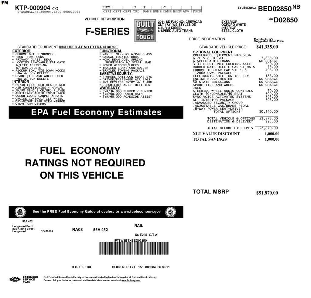 Used 2011 Ford F350 XLT w/ XLT Interior Pkg AWD/4WD image 33