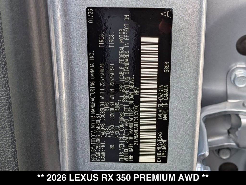 New 2026 Lexus RX 350 Premium w/ Convenience Package image 18