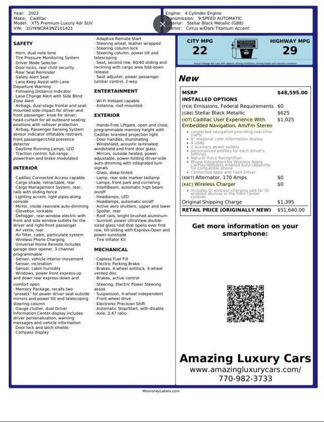 Used 2022 Cadillac XT5 Premium Luxury FWD image 23