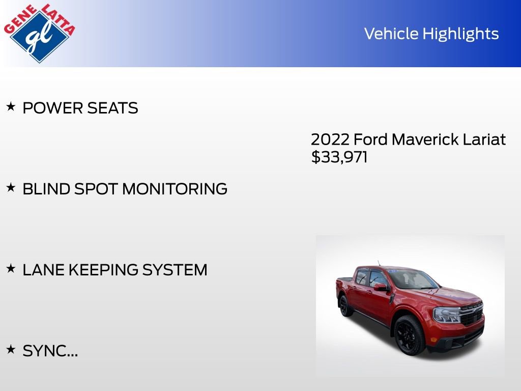Certified 2022 Ford Maverick Lariat w/ Lariat Luxury Package AWD/4WD image 33