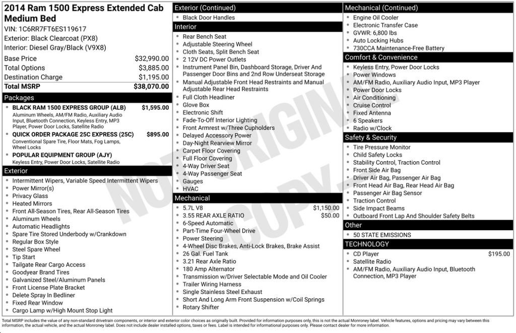 Used 2014 RAM 1500 Express w/ Black Ram 1500 Express Group image 3