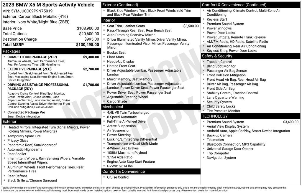 Used 2023 BMW X5 M w/ Competition Package AWD/4WD image 45