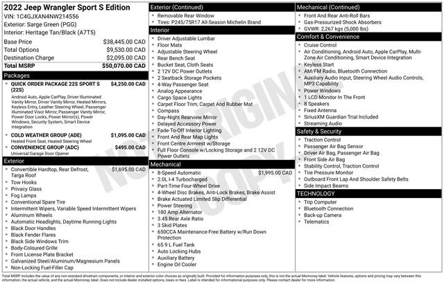 Used 2022 Jeep Wrangler Sport S image 34