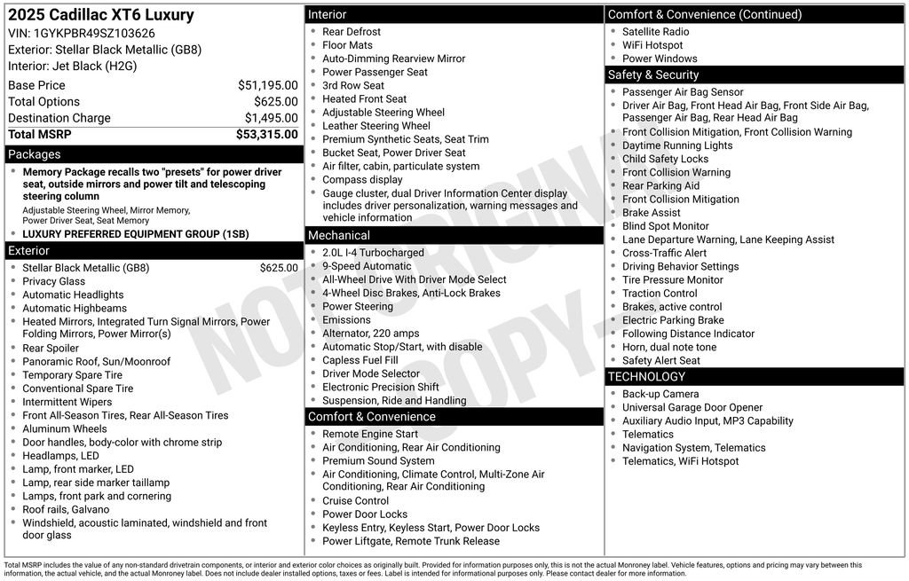 Certified 2025 Cadillac XT6 Luxury AWD/4WD image 35