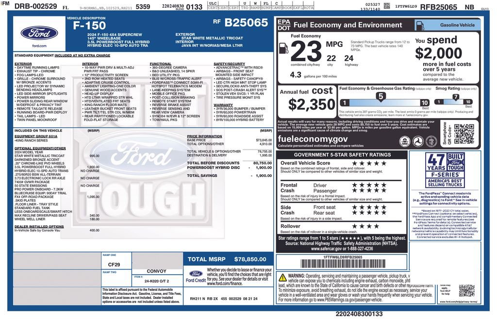 Used 2024 Ford F150 King Ranch w/ FX4 Off-Road Package AWD/4WD image 5