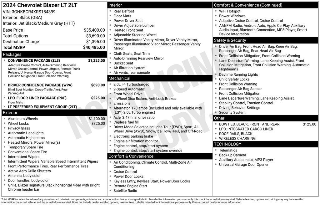 Used 2024 Chevrolet Blazer LT w/ Convenience Package image 6