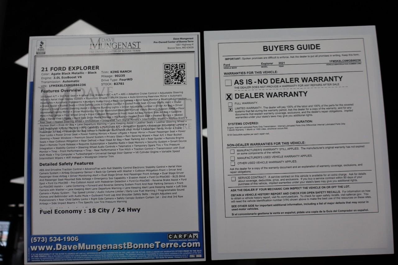 Used 2021 Ford Explorer King Ranch w/ Premium Technology Package AWD/4WD image 31