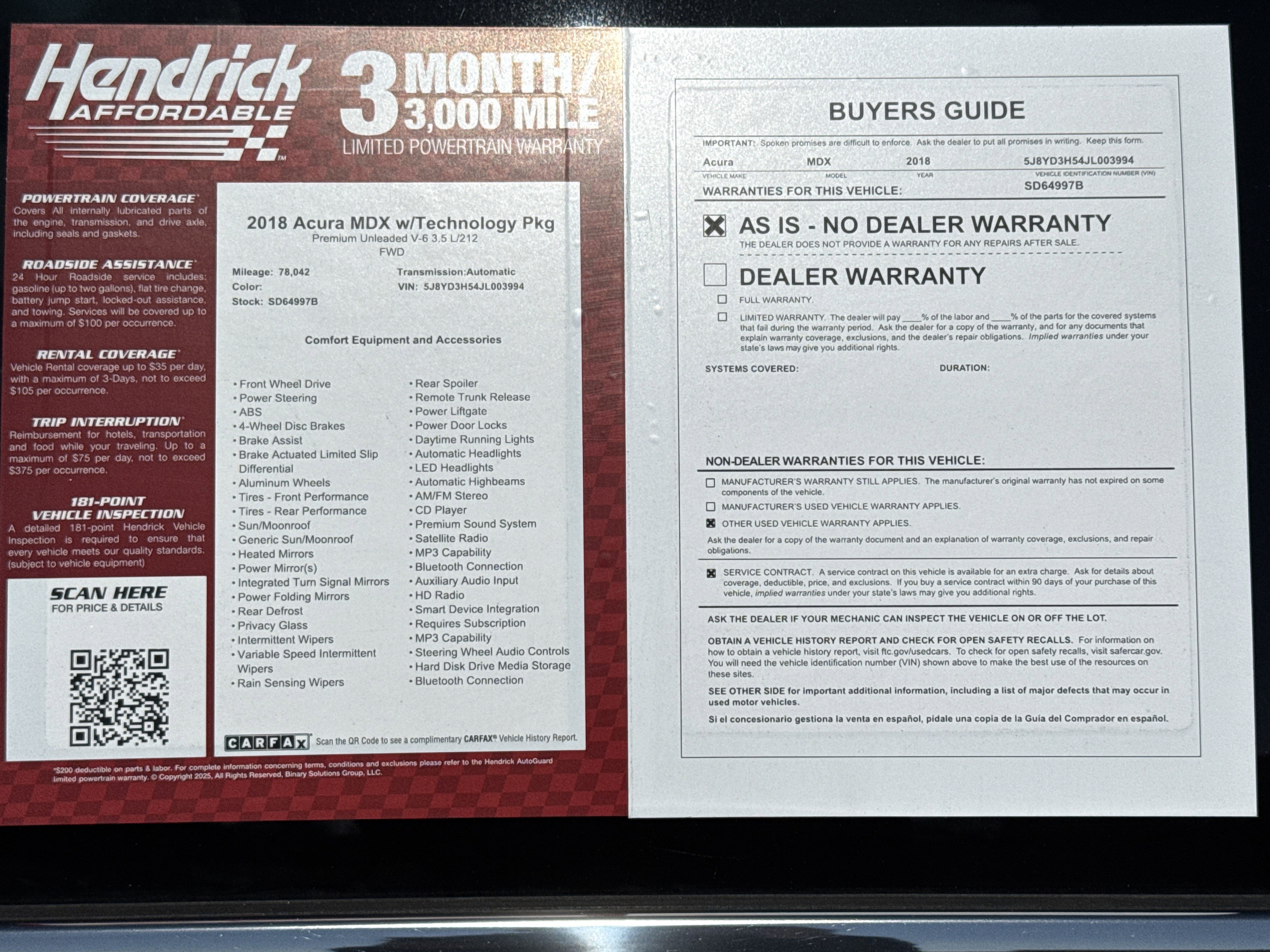 Used 2018 Acura MDX FWD w/ Technology Package image 37