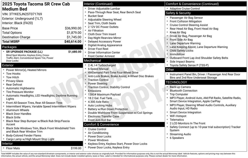 Used 2025 Toyota Tacoma SR w/ SR Upgrade Package AWD/4WD image 32