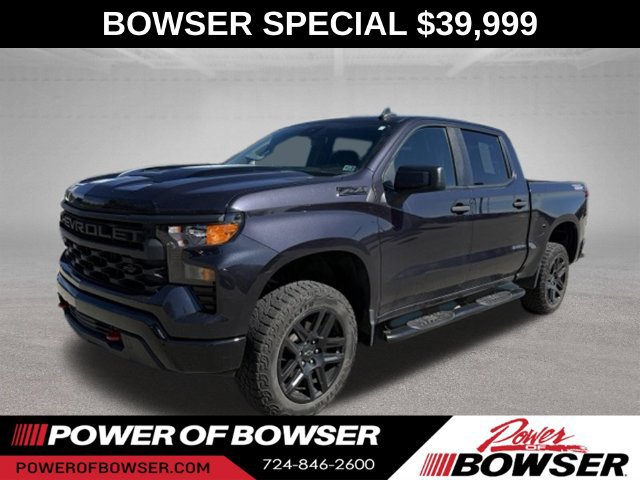 Used 2023 Chevrolet Silverado 1500 Custom Trail Boss w/ LPO, Dark Essentials Package AWD/4WD 360° Tour