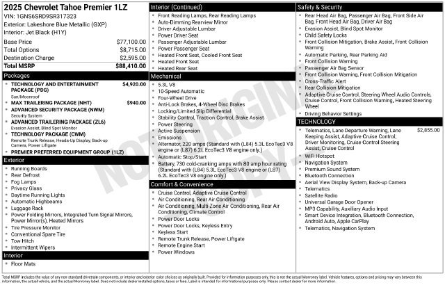 Used 2025 Chevrolet Tahoe Premier AWD/4WD image 5
