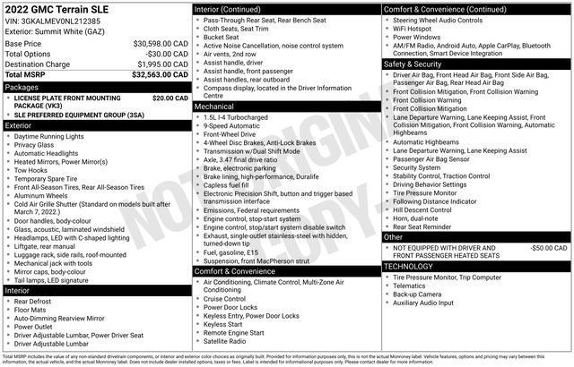 Used 2022 GMC Terrain SLE FWD image 37