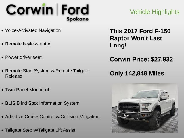 Used 2017 Ford F150 Raptor w/ Equipment Group 802A Luxury AWD/4WD image 6
