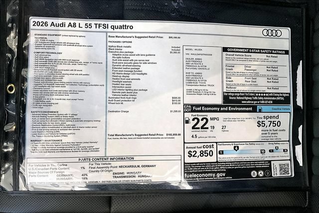 New 2026 Audi A8 L 3.0T AWD/4WD image 13