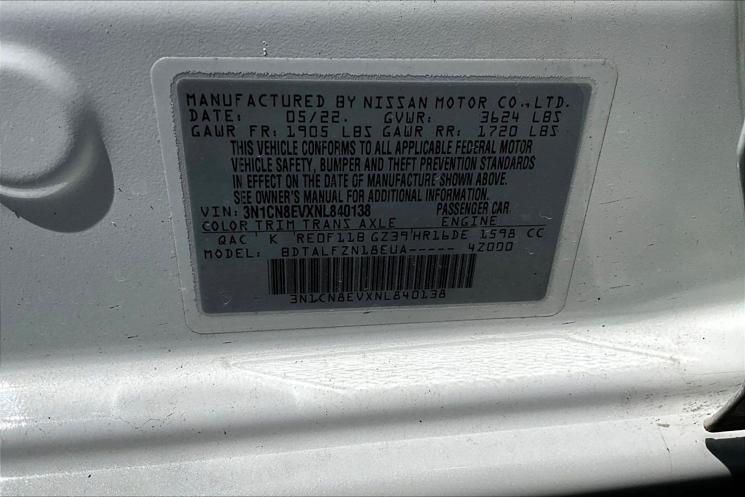 Used 2022 Nissan Versa SV FWD image 18