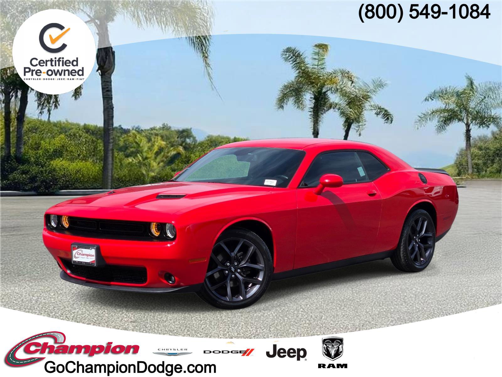 Certified 2019 Dodge Challenger SXT w/ Blacktop Package RWD image 1