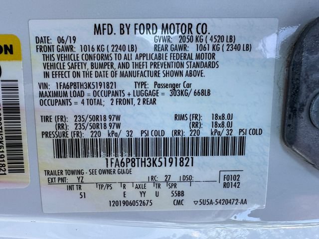 Used 2019 Ford Mustang Premium w/ Equipment Group 201A RWD image 25