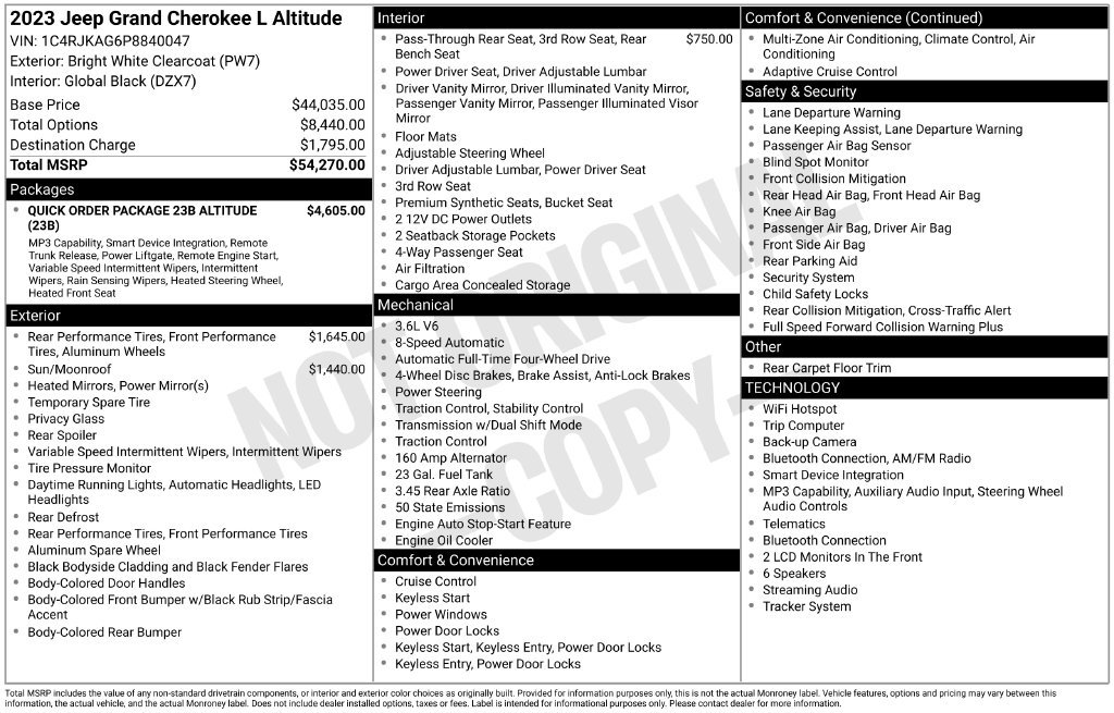 Used 2023 Jeep Grand Cherokee L Laredo AWD/4WD image 6