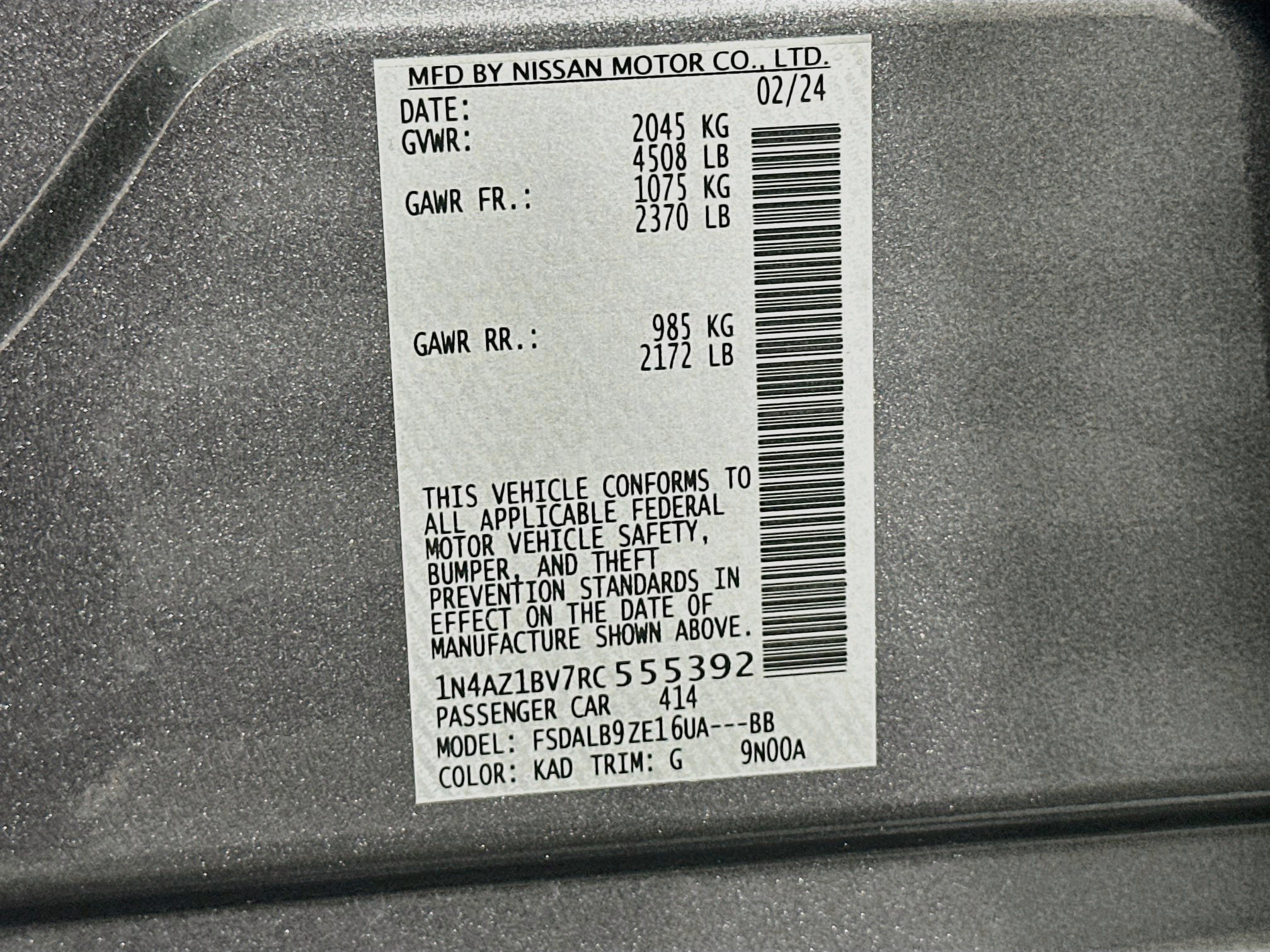 Used 2024 Nissan Leaf S FWD image 12